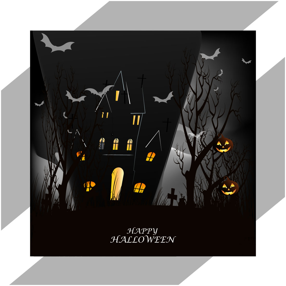 halloween pumpkins on dark background preview image.