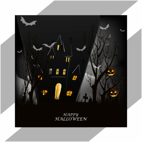 halloween pumpkins on dark background cover image.