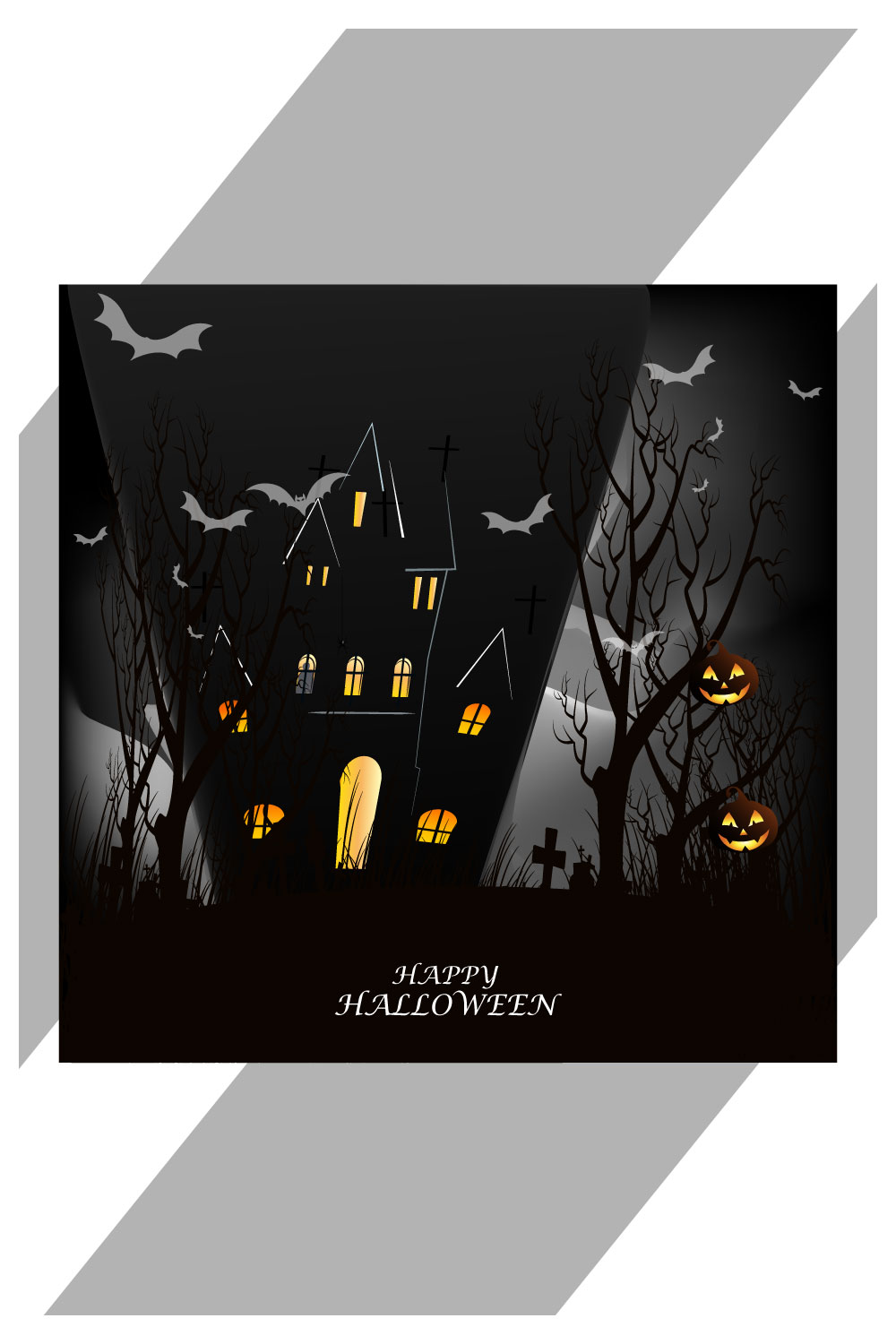 halloween pumpkins on dark background pinterest preview image.