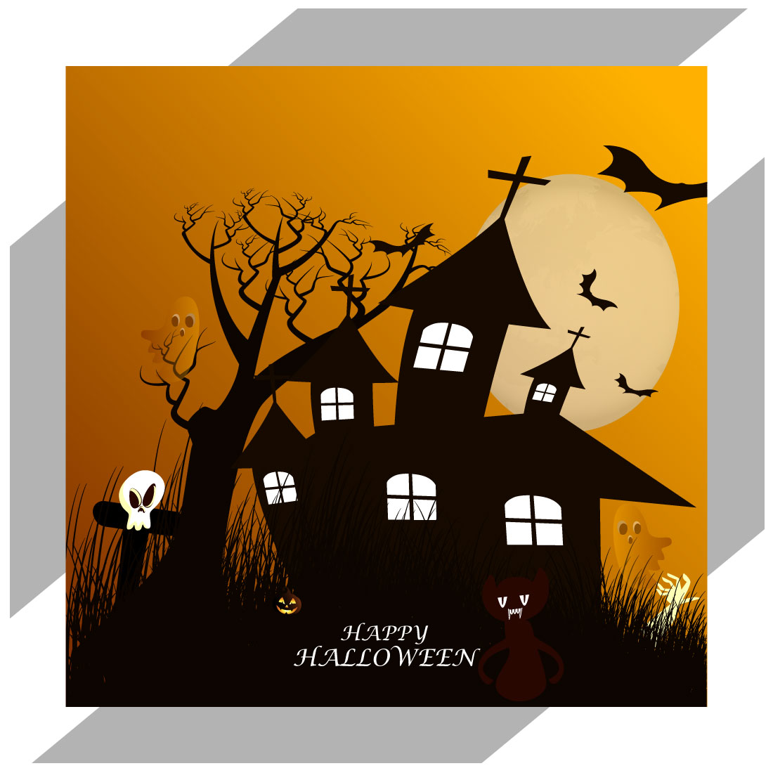 halloween pumpkins on dark background cover image.