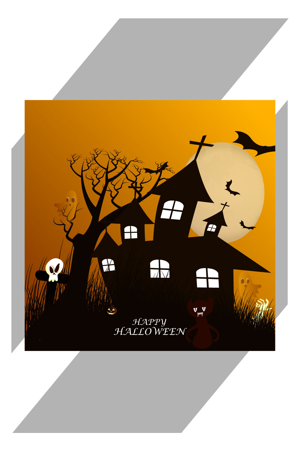 halloween pumpkins on dark background pinterest preview image.