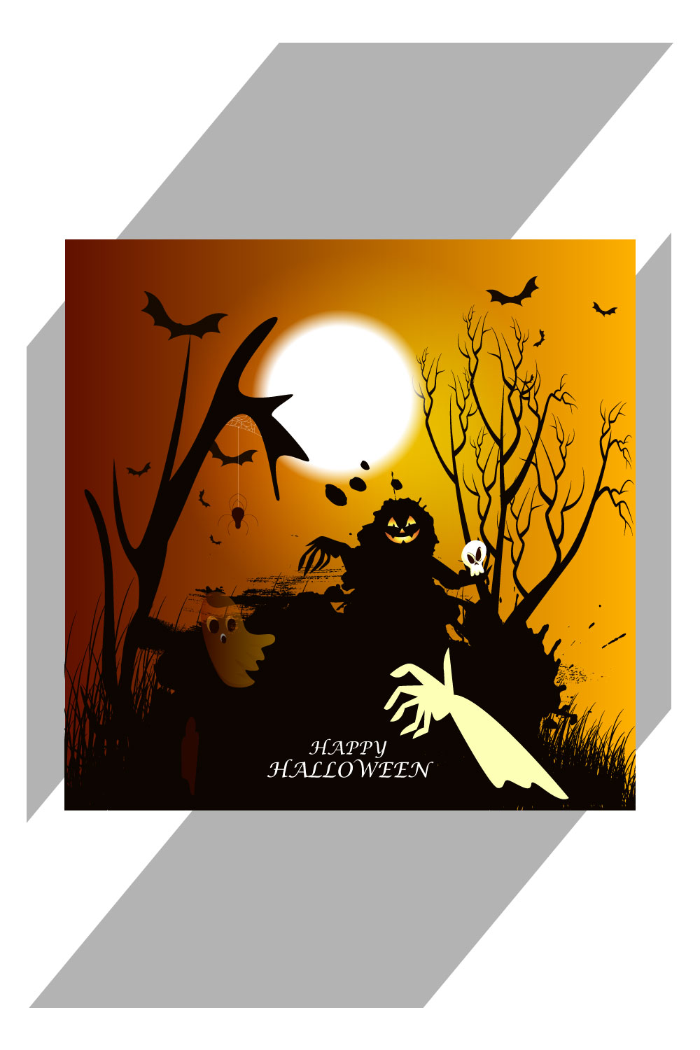 halloween pumpkins on dark background pinterest preview image.