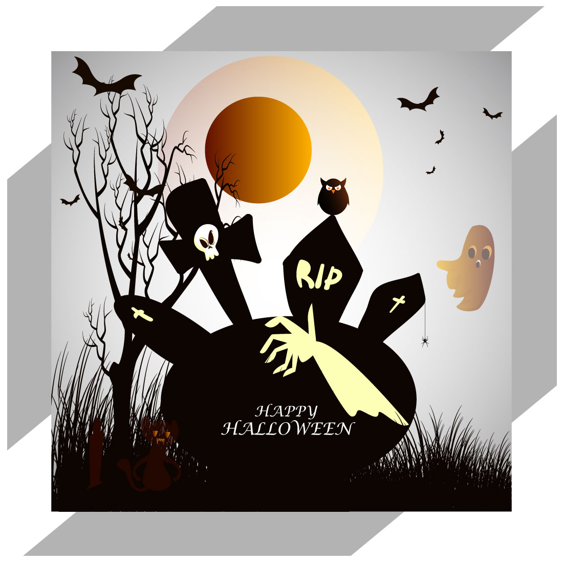 halloween pumpkins on dark background cover image.