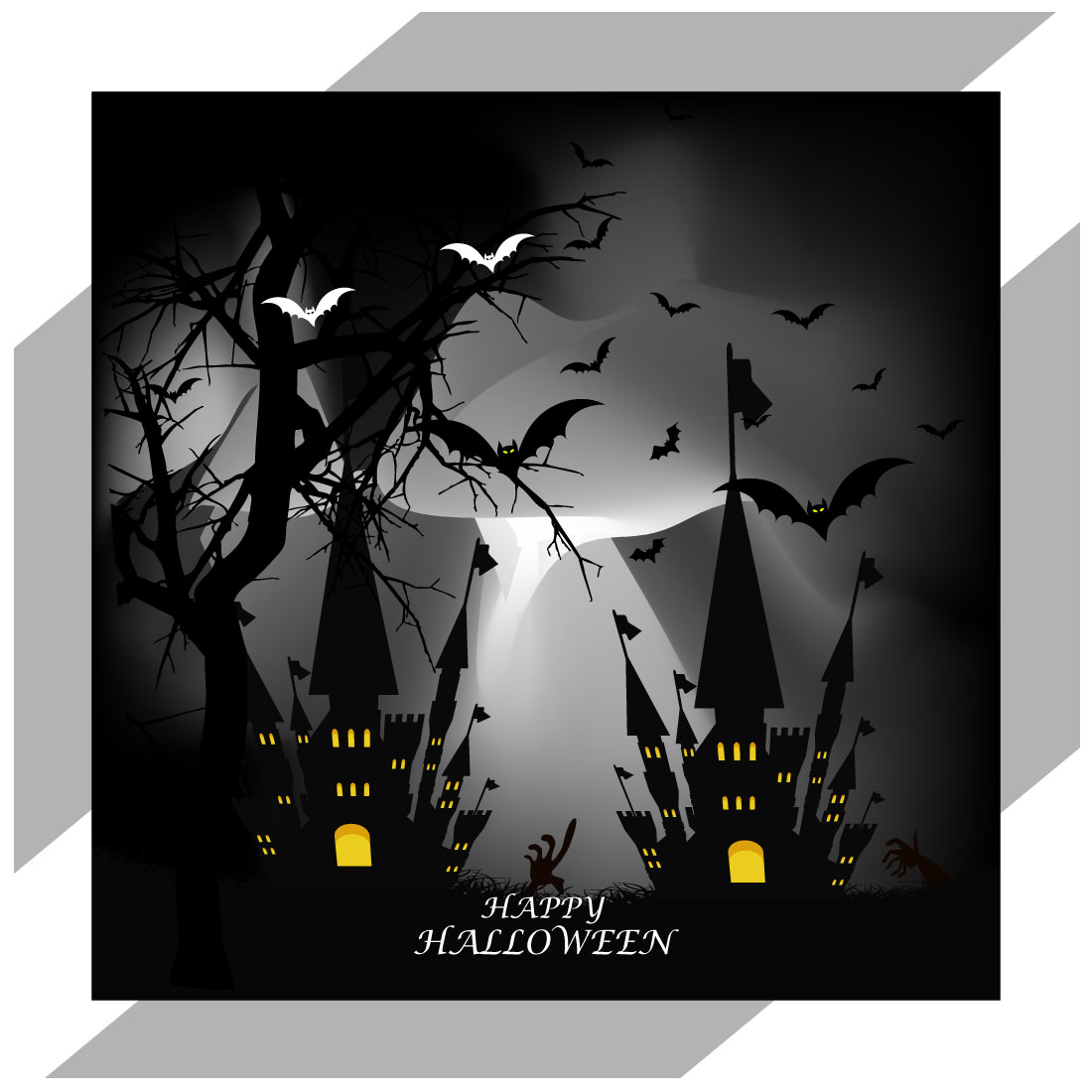 halloween pumpkins on dark background preview image.