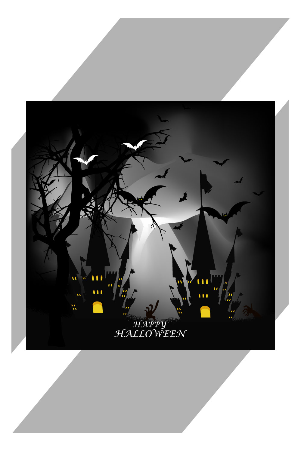 halloween pumpkins on dark background pinterest preview image.