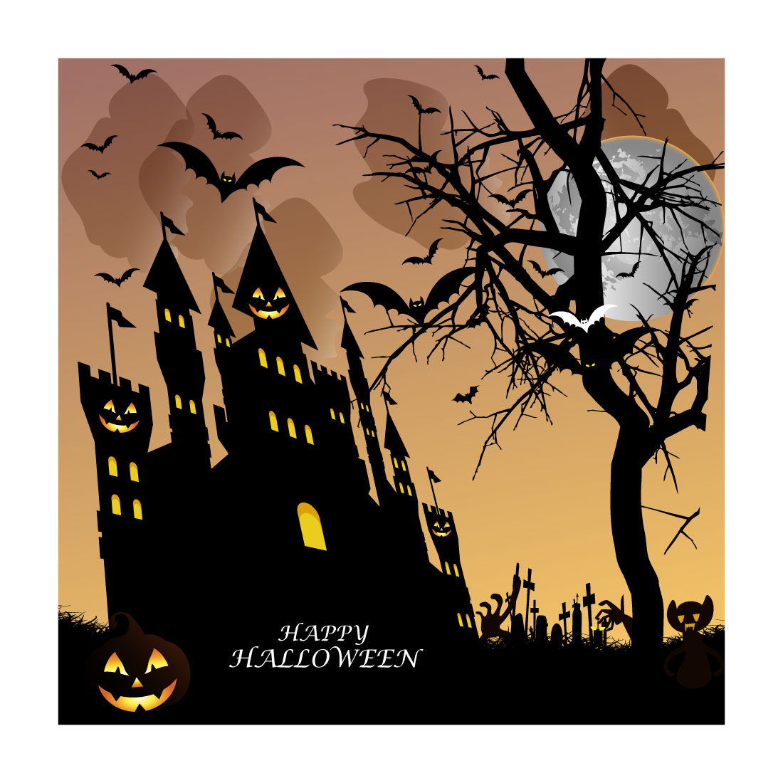 halloween pumpkins on dark background cover image.