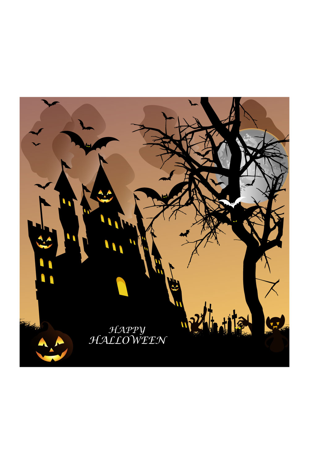 halloween pumpkins on dark background pinterest preview image.