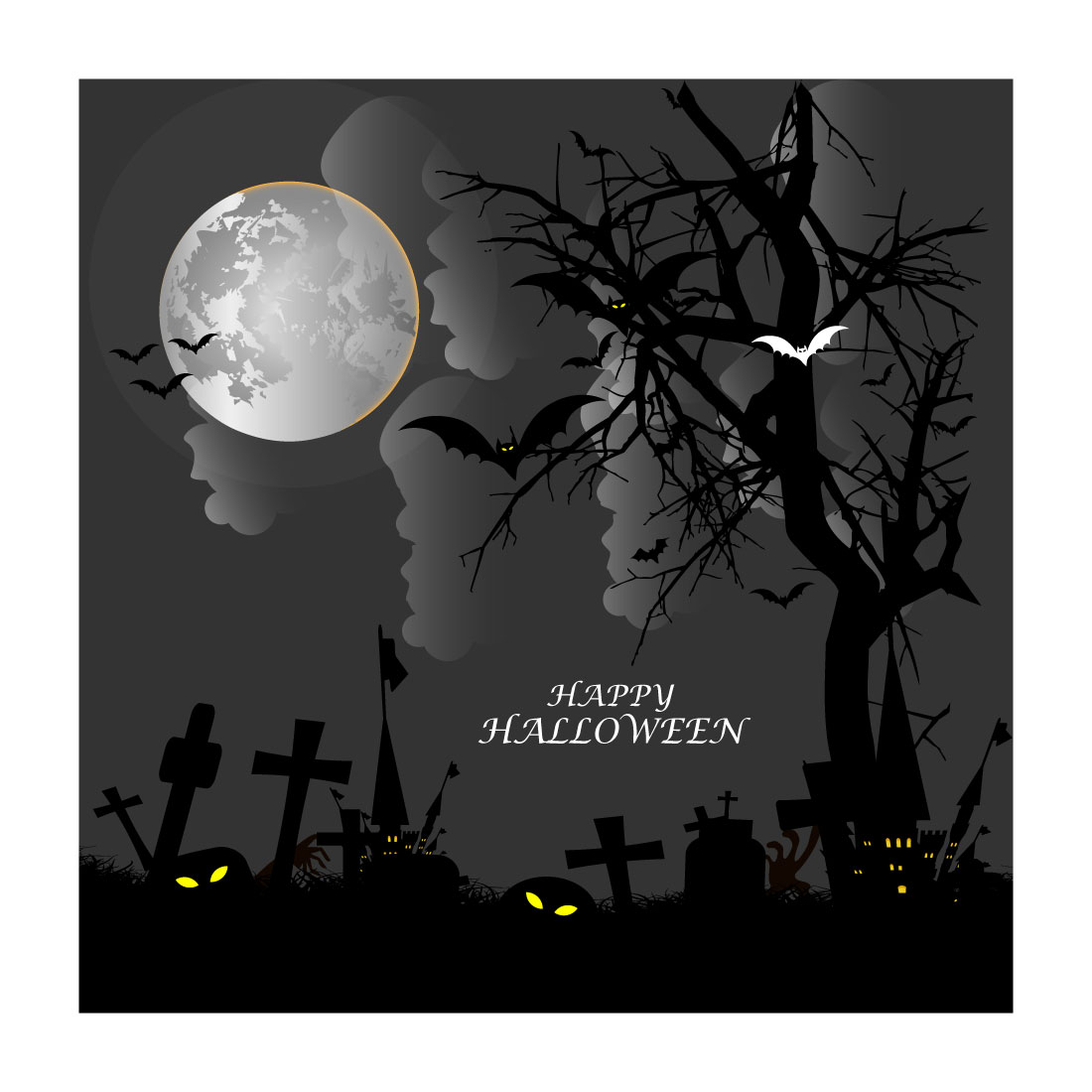 halloween pumpkins on dark background preview image.