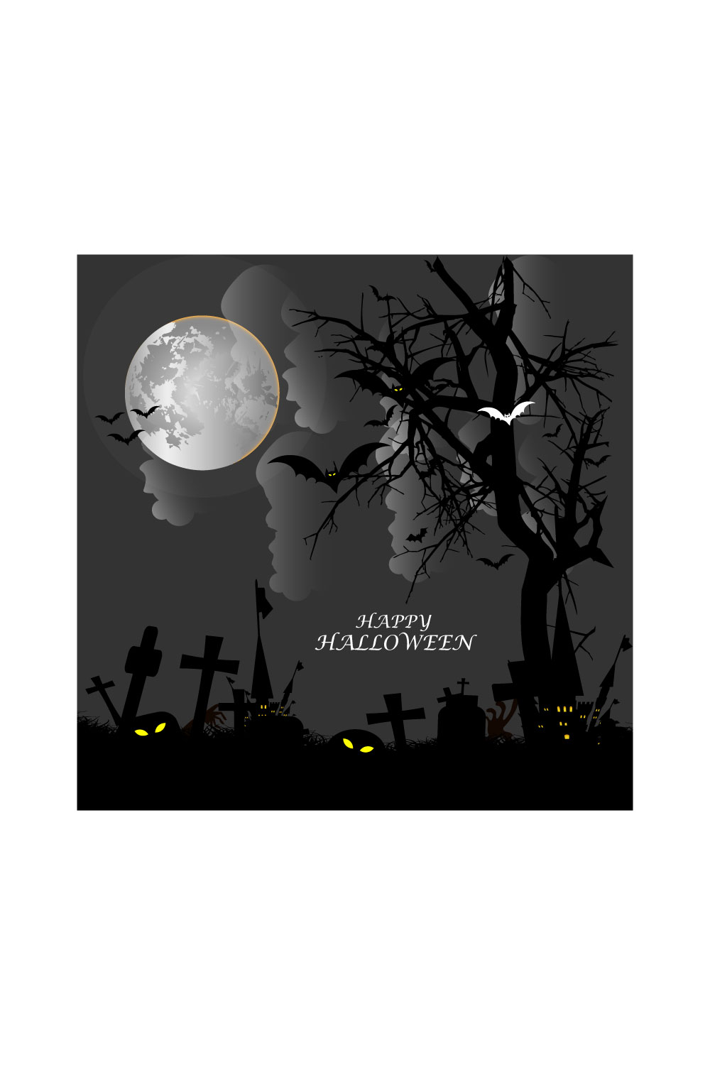 halloween pumpkins on dark background pinterest preview image.