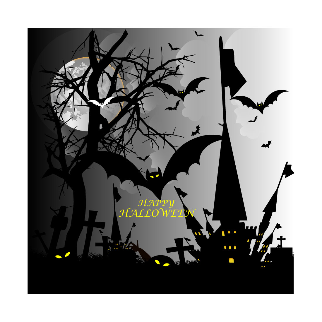 halloween pumpkins on dark background cover image.