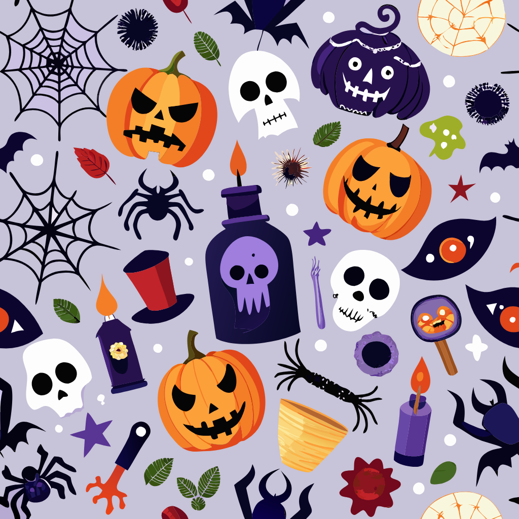 halloween party confetti pattern creepy crawling b 1 687