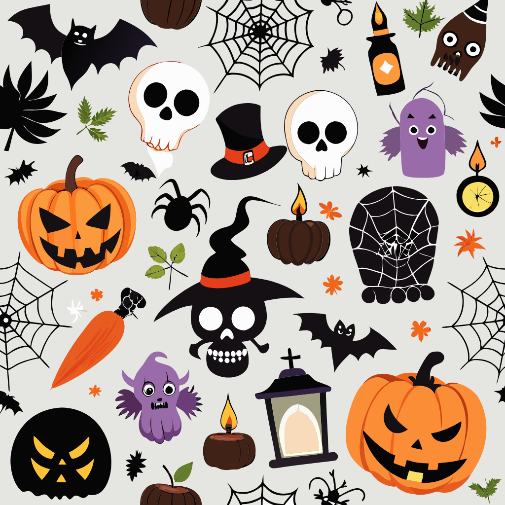 halloween party confetti pattern creepy crawling b 825