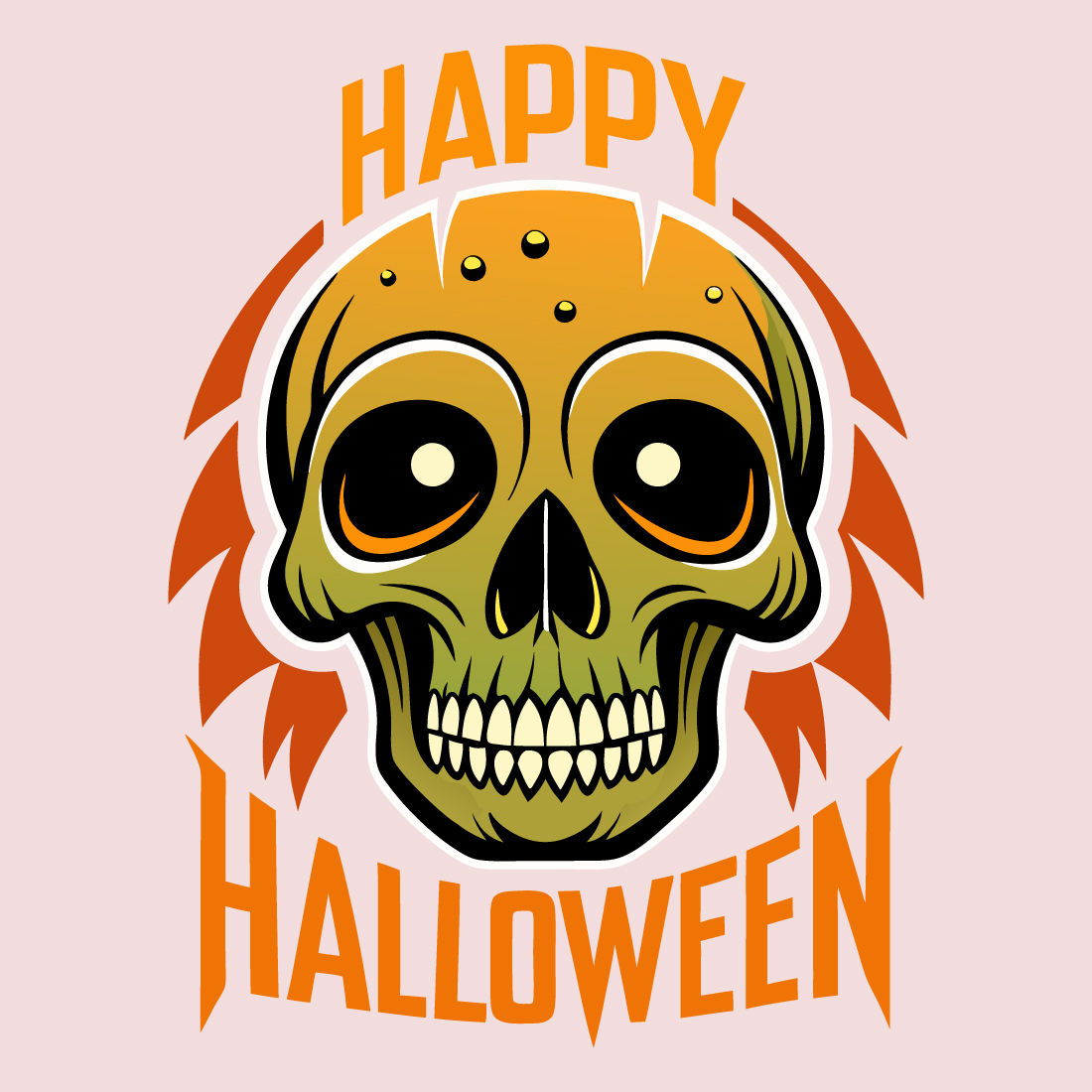 Happy Halloween Professional Typography T-Shirt Design preview image.