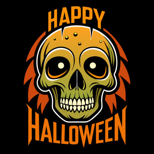 Happy Halloween Professional Typography T-Shirt Design cover image.