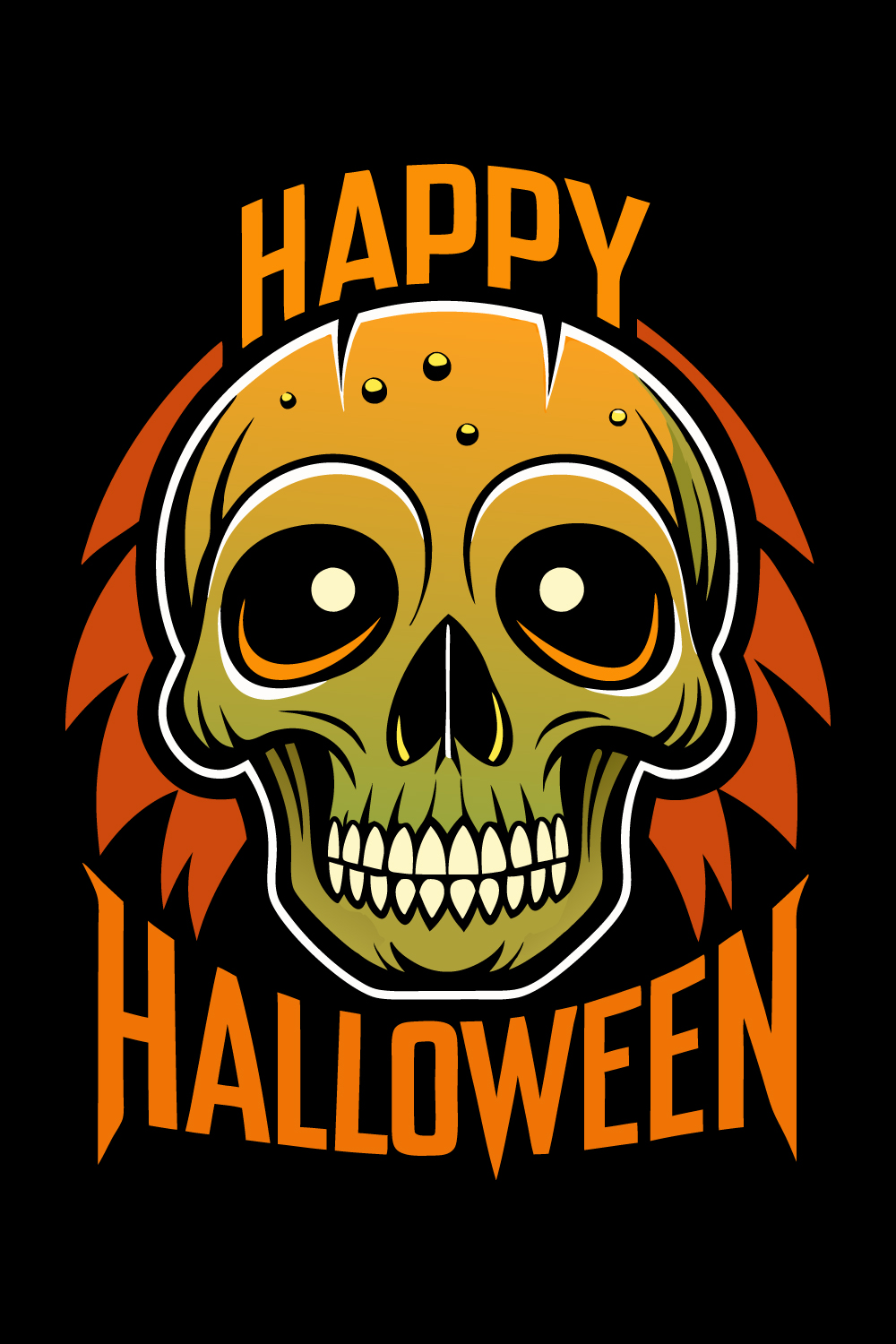 Happy Halloween Professional Typography T-Shirt Design pinterest preview image.