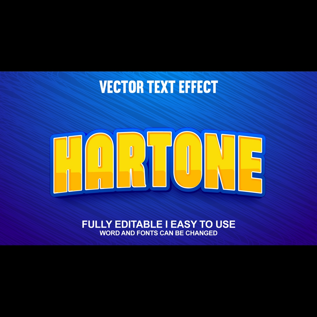 Fully Editable Vector 3D Text Effect cover image.