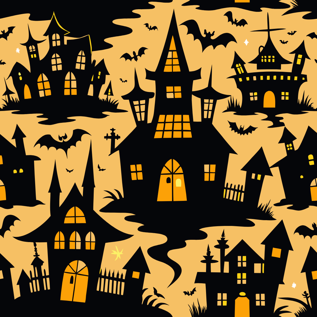 50+ Halloween Pattern SVG Design preview image.