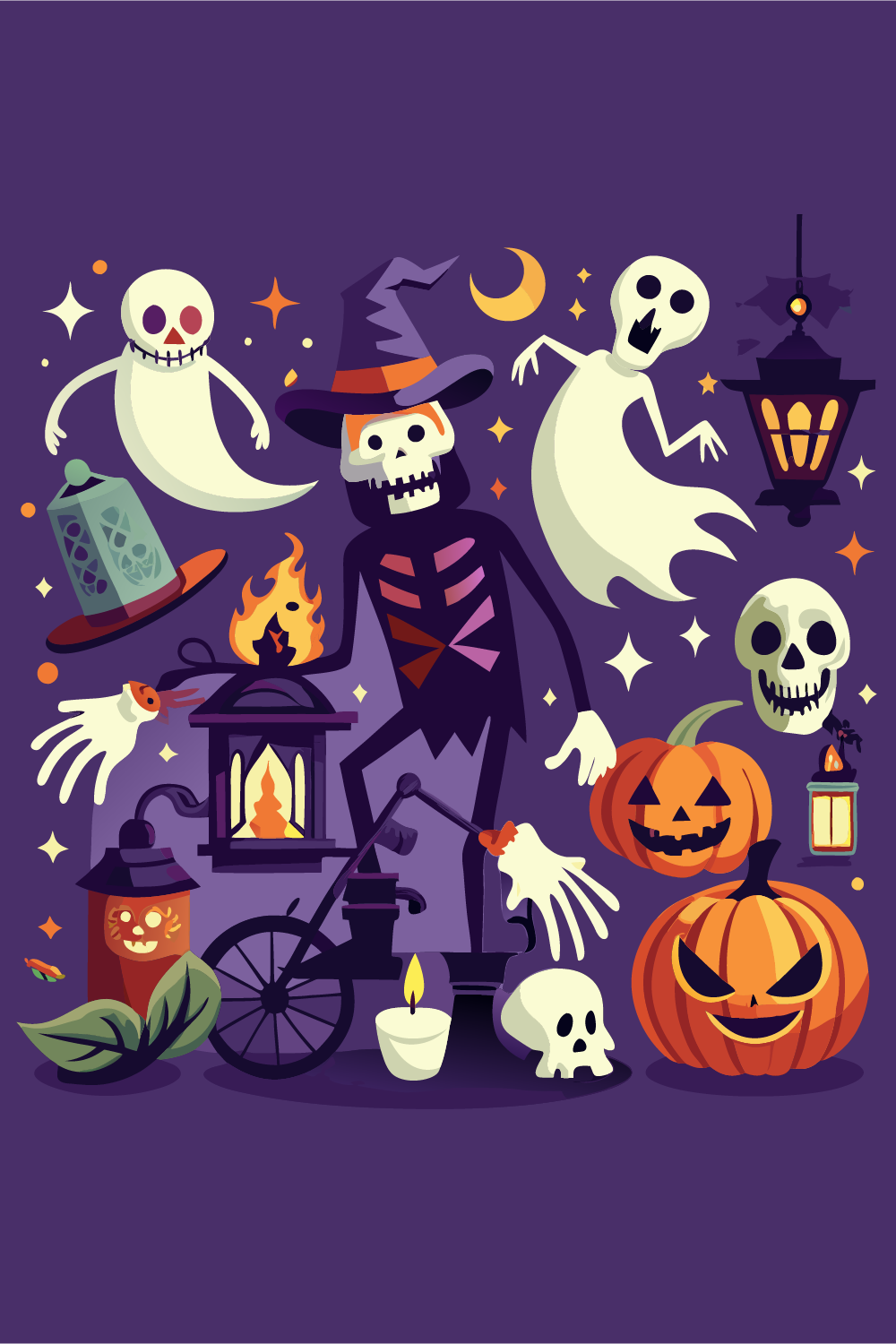 100+ Halloween SVG Vector Design pinterest preview image.