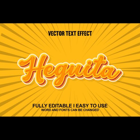 Fully Editable Vector 3D Text Effect cover image.