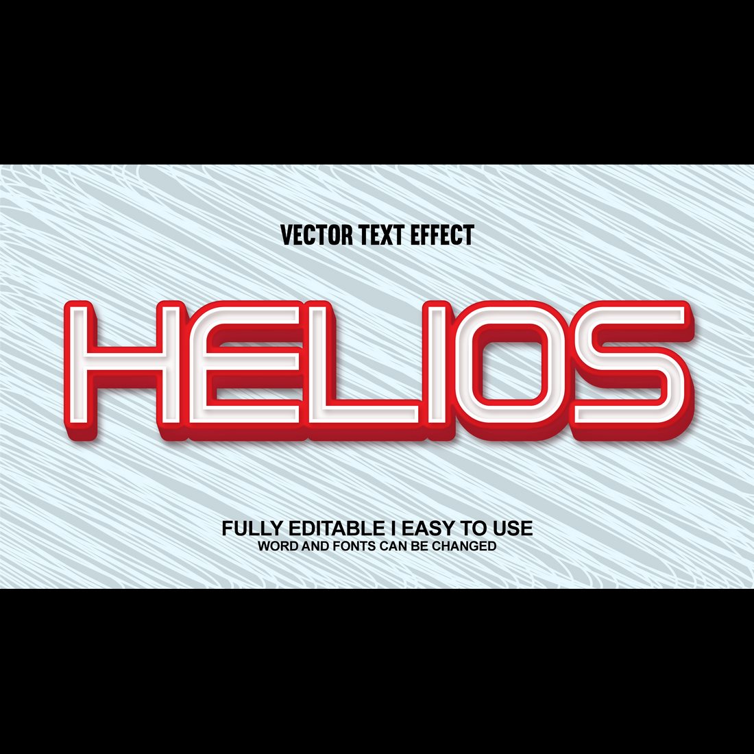 Fully Editable Vector 3D Text Effect cover image.