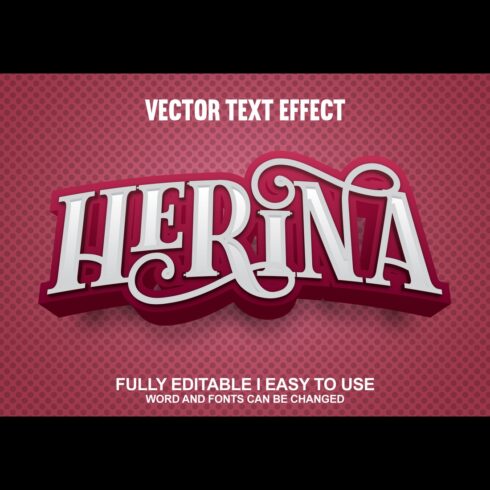 Fully Editable Vector 3D Text Effect cover image.