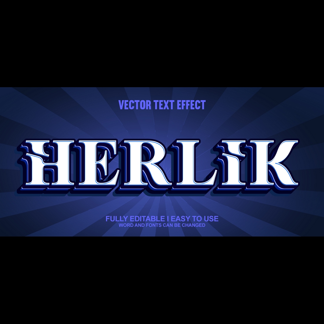 Fully Editable Vector 3D Text Effect cover image.