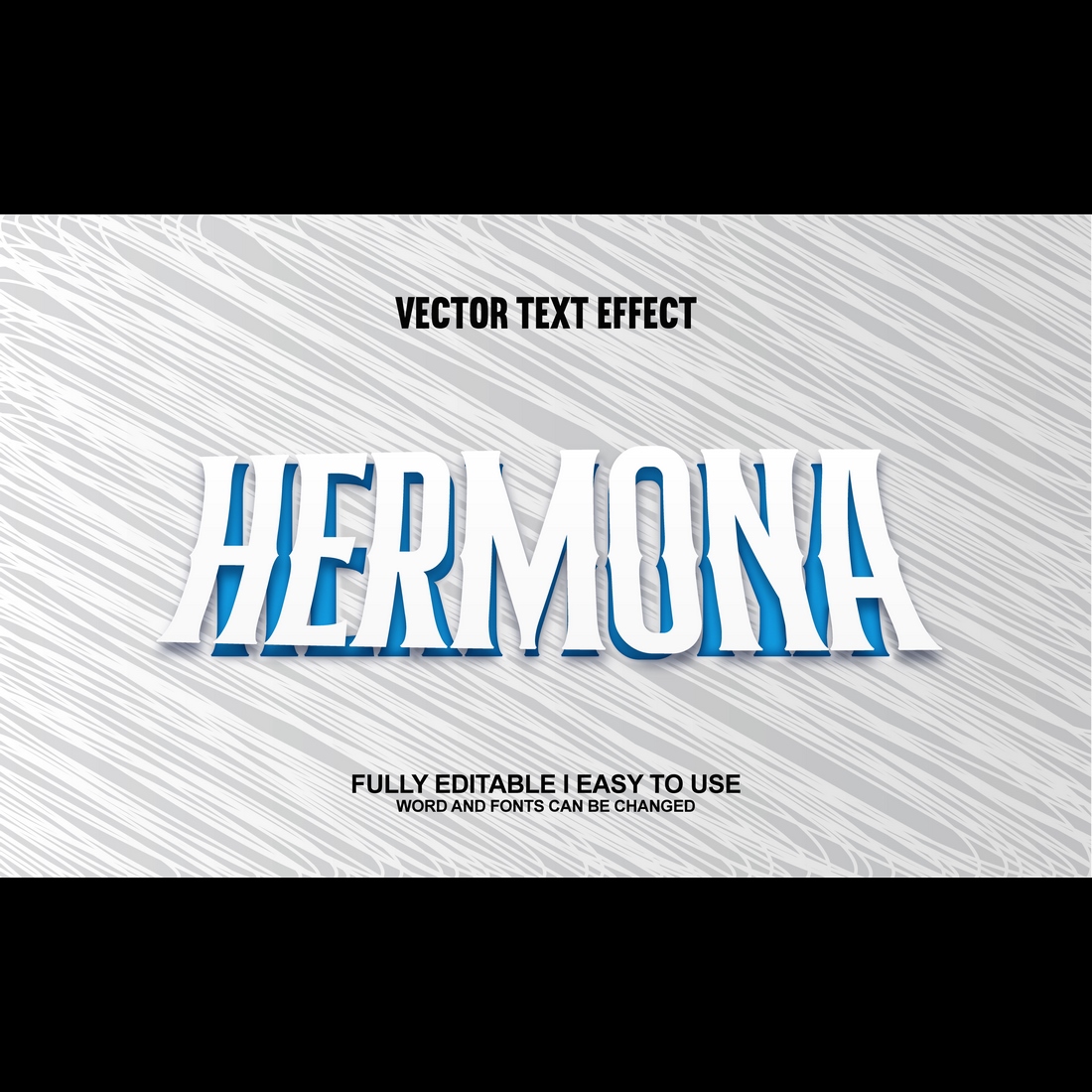 Fully Editable Vector 3D Text Effect preview image.