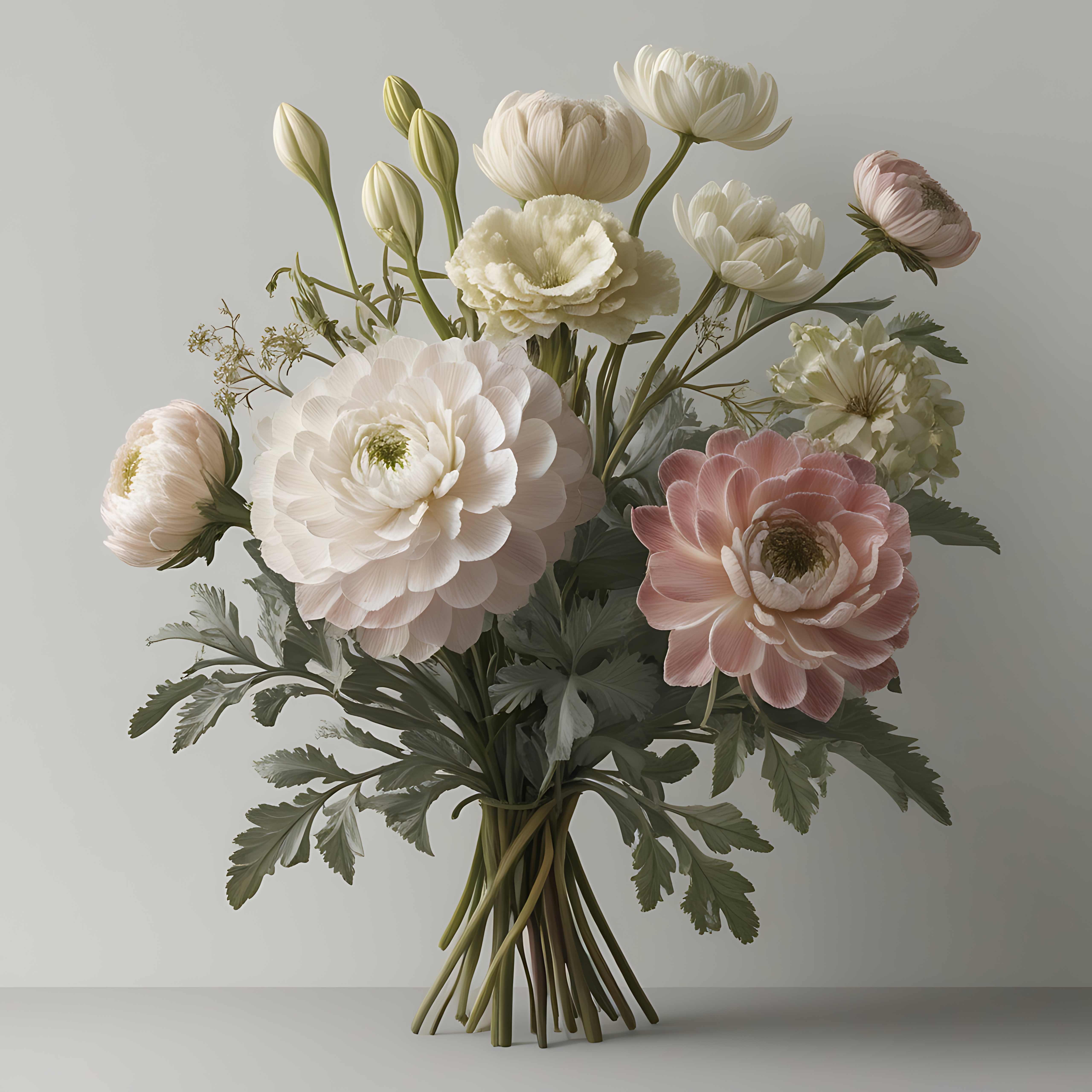 high resolution botanical study featuring realistic floral bouquet with intricate textures and subtle color variations 63 854