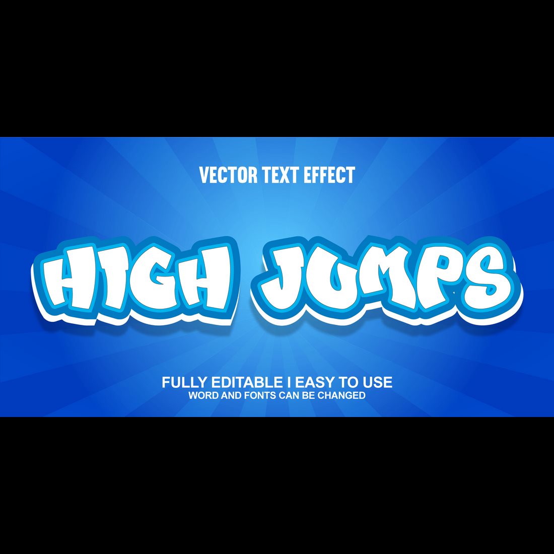 Fully Editable Vector 3D Text Effect cover image.