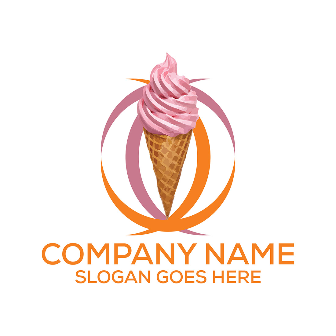 Ice-Cream Logo or Icon Design Vector Image Template preview image.