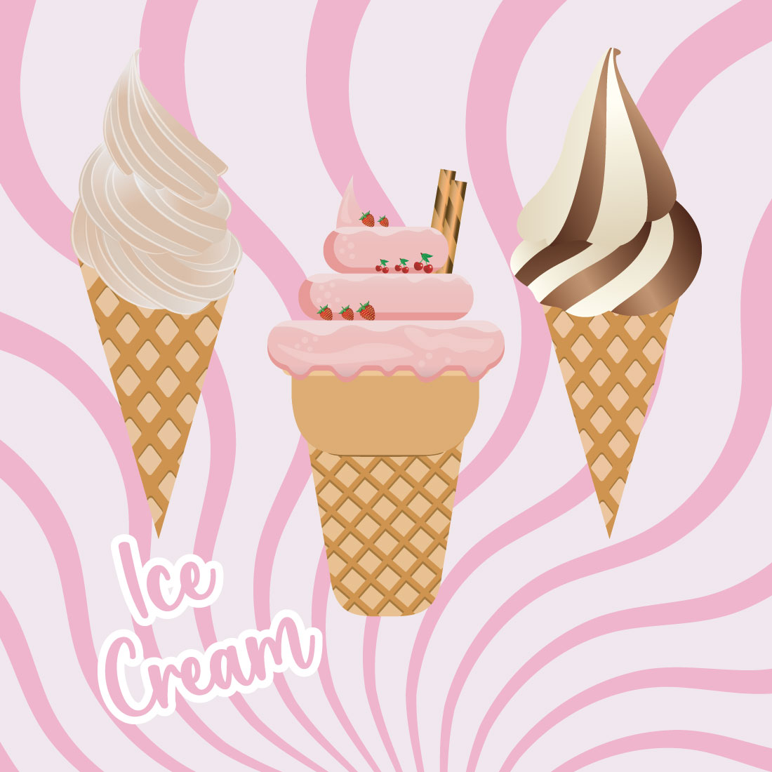 Ice Cream Set Vector cover image.