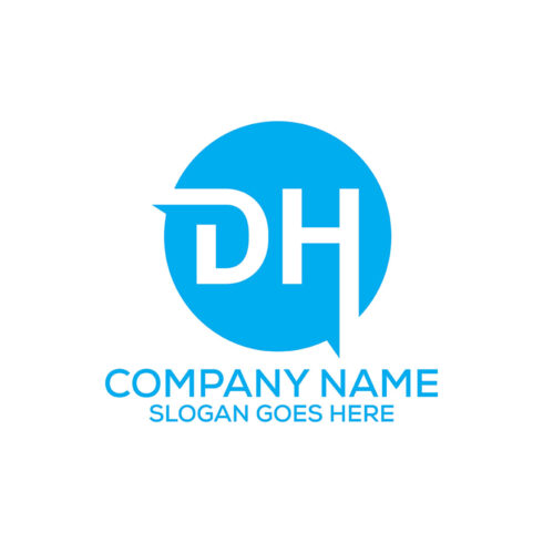 Initial Letter DH Logo or Icon Design Vector Image Template cover image.