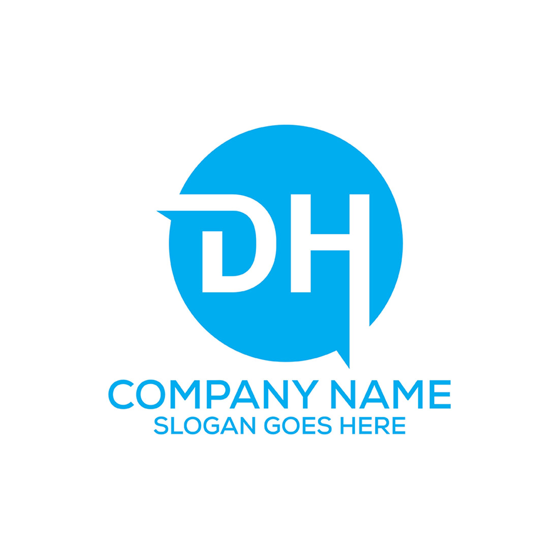 Initial Letter DH Logo or Icon Design Vector Image Template cover image.