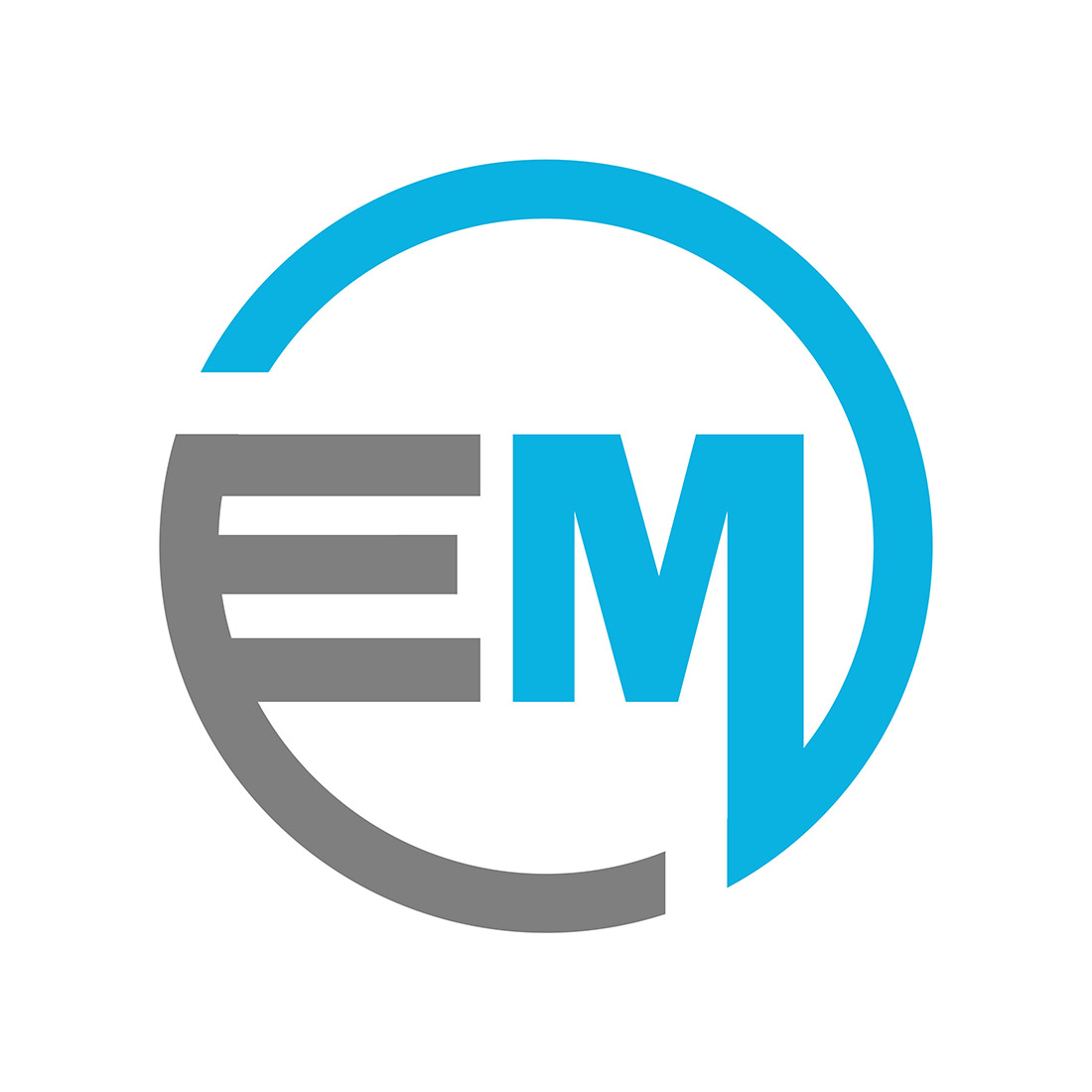 initial letter em logo or icon design vector image template 436