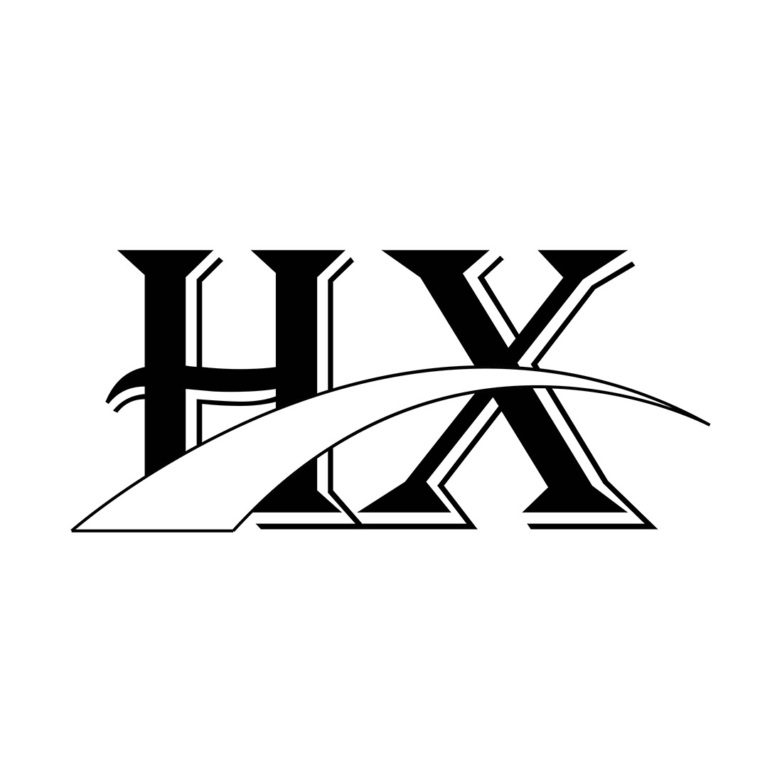 initial letter hx logo or icon design vector image template 142