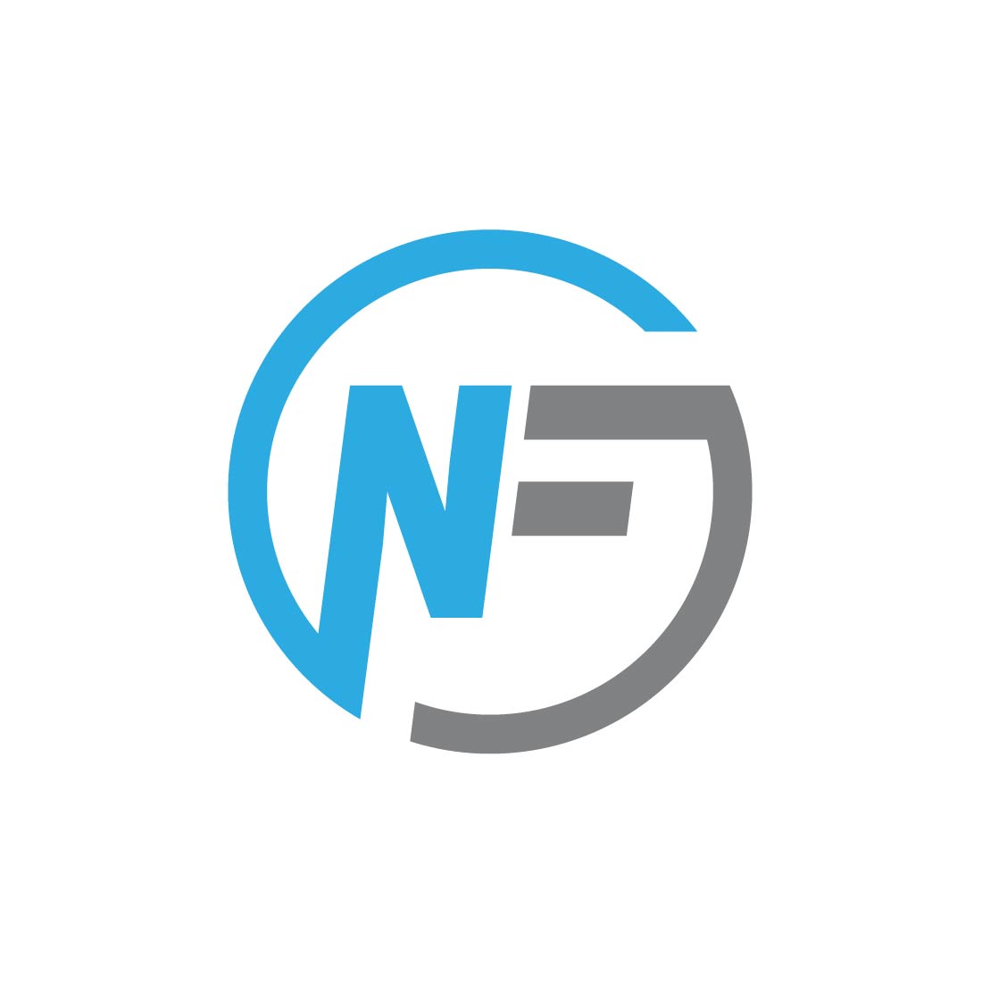 initial letter nf logo or icon design vector image template 454