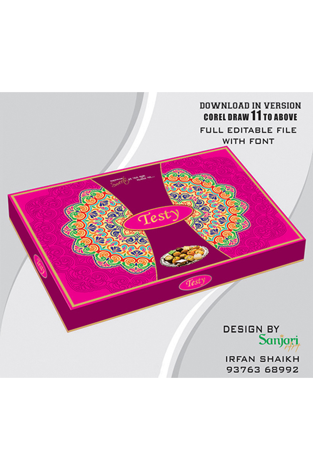 SWEET BOX DESIGN CDR FILE DOWNLOAD VERSION- COREL DRAW 11 TO ABOVE FULL EDITABLE WITH FONT pinterest preview image.