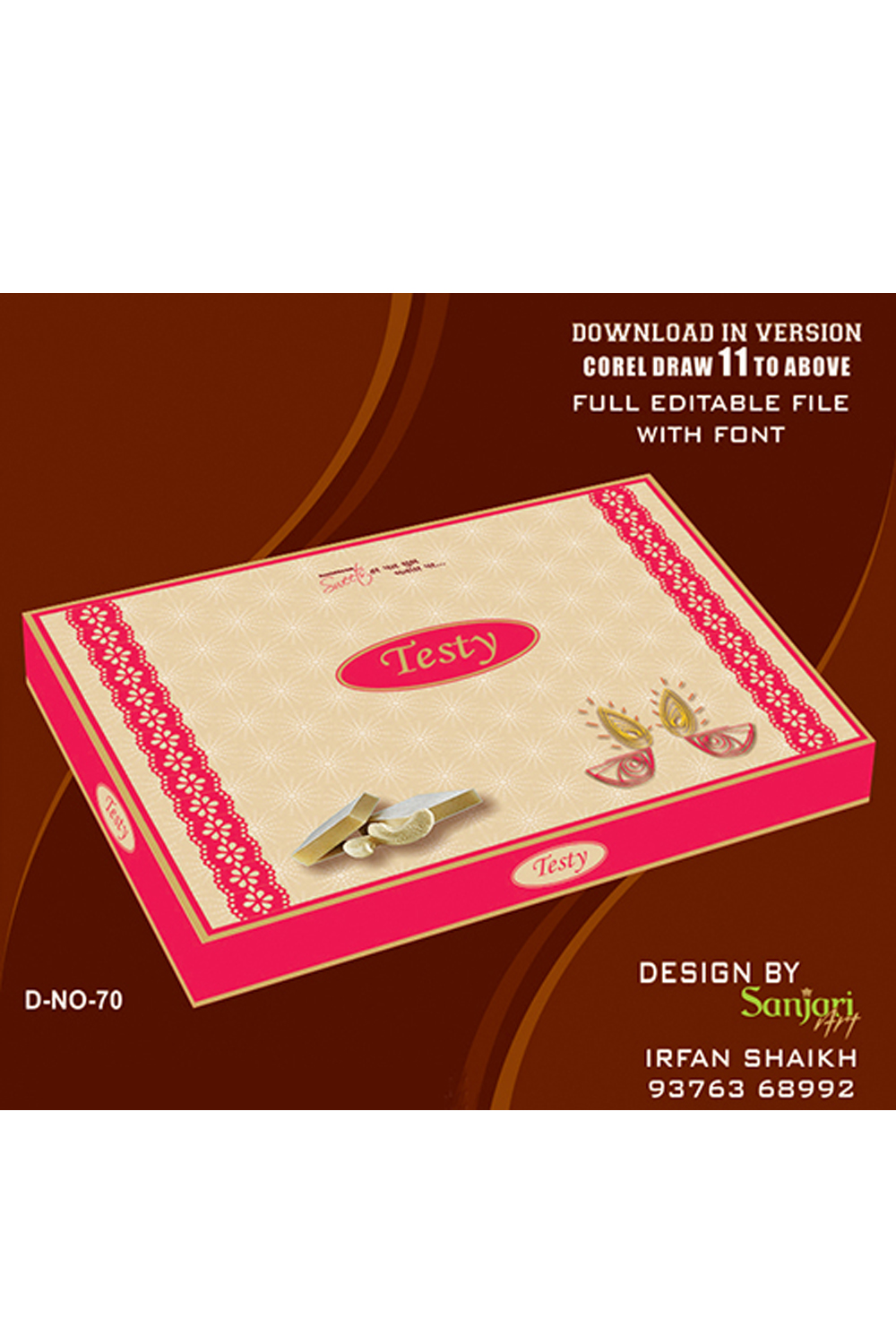 SWEET BOX DESIGN CDR FILE DOWNLOAD VERSION- COREL DRAW 11 TO ABOVE FULL EDITABLE WITH FONT pinterest preview image.