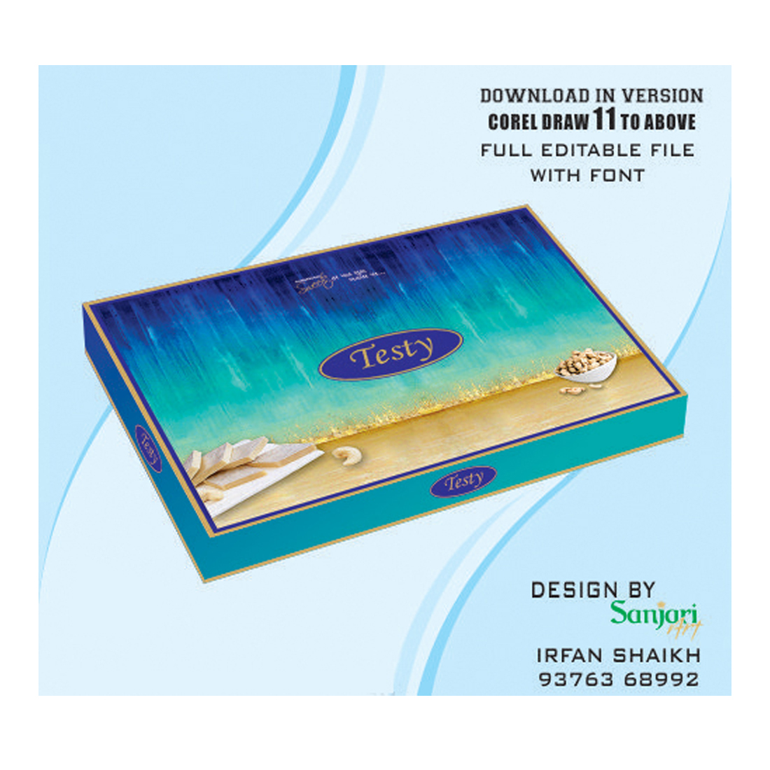 SWEET BOX DESIGN CDR FILE DOWNLOAD VERSION- COREL DRAW 11 TO ABOVE FULL EDITABLE WITH FONT cover image.