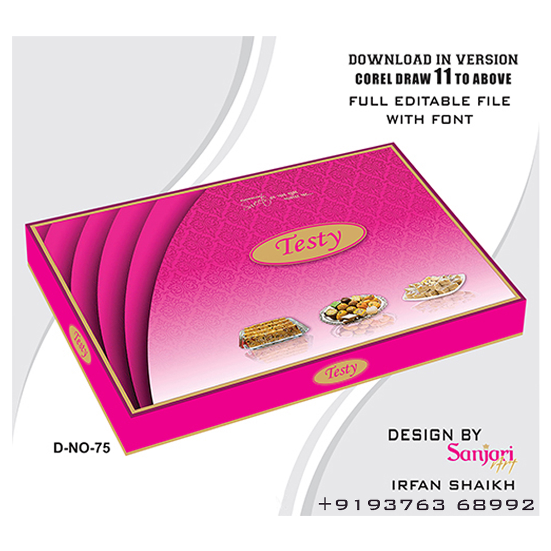 SWEET BOX DESIGN CDR FILE DOWNLOAD VERSION- COREL DRAW 11 TO ABOVE FULL EDITABLE preview image.