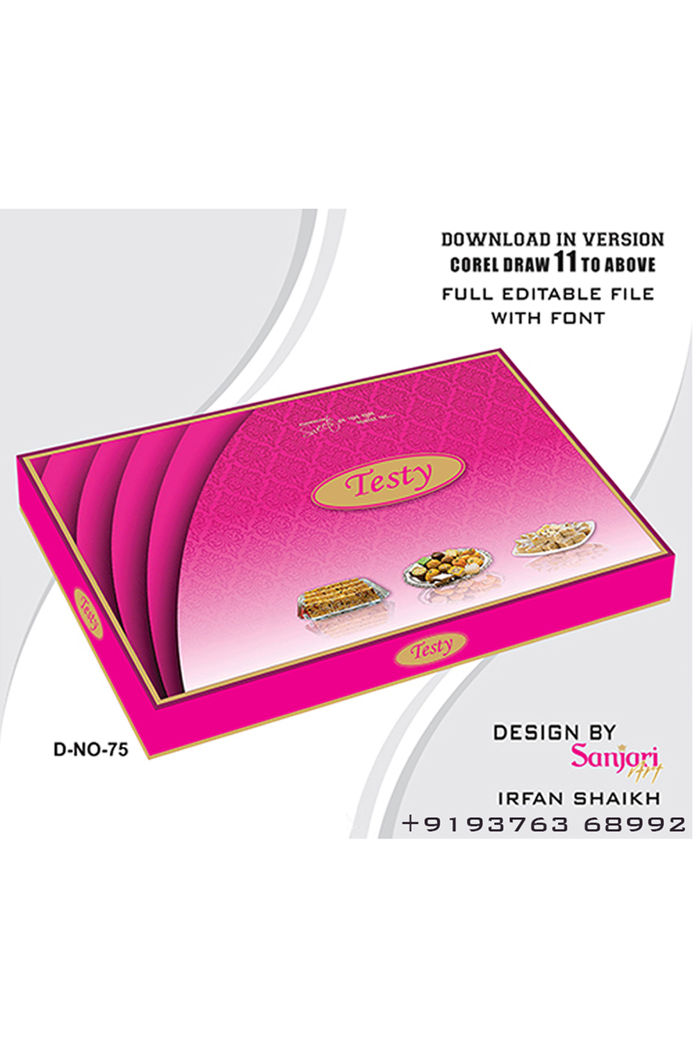 SWEET BOX DESIGN CDR FILE DOWNLOAD VERSION- COREL DRAW 11 TO ABOVE FULL EDITABLE WITH FONT pinterest preview image.