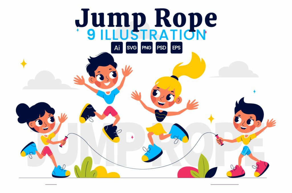 9 Jump Rope Sport Illustration - MasterBundles