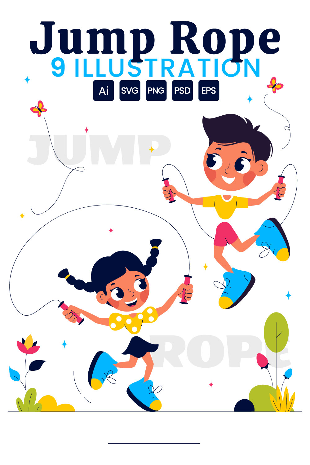 9 Jump Rope Sport Illustration pinterest preview image.