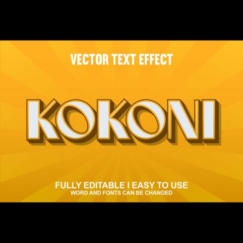 Fully Editable Vector 3D Text Effect cover image.