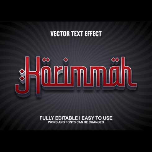 Fully Editable Vector 3D Text Effect cover image.