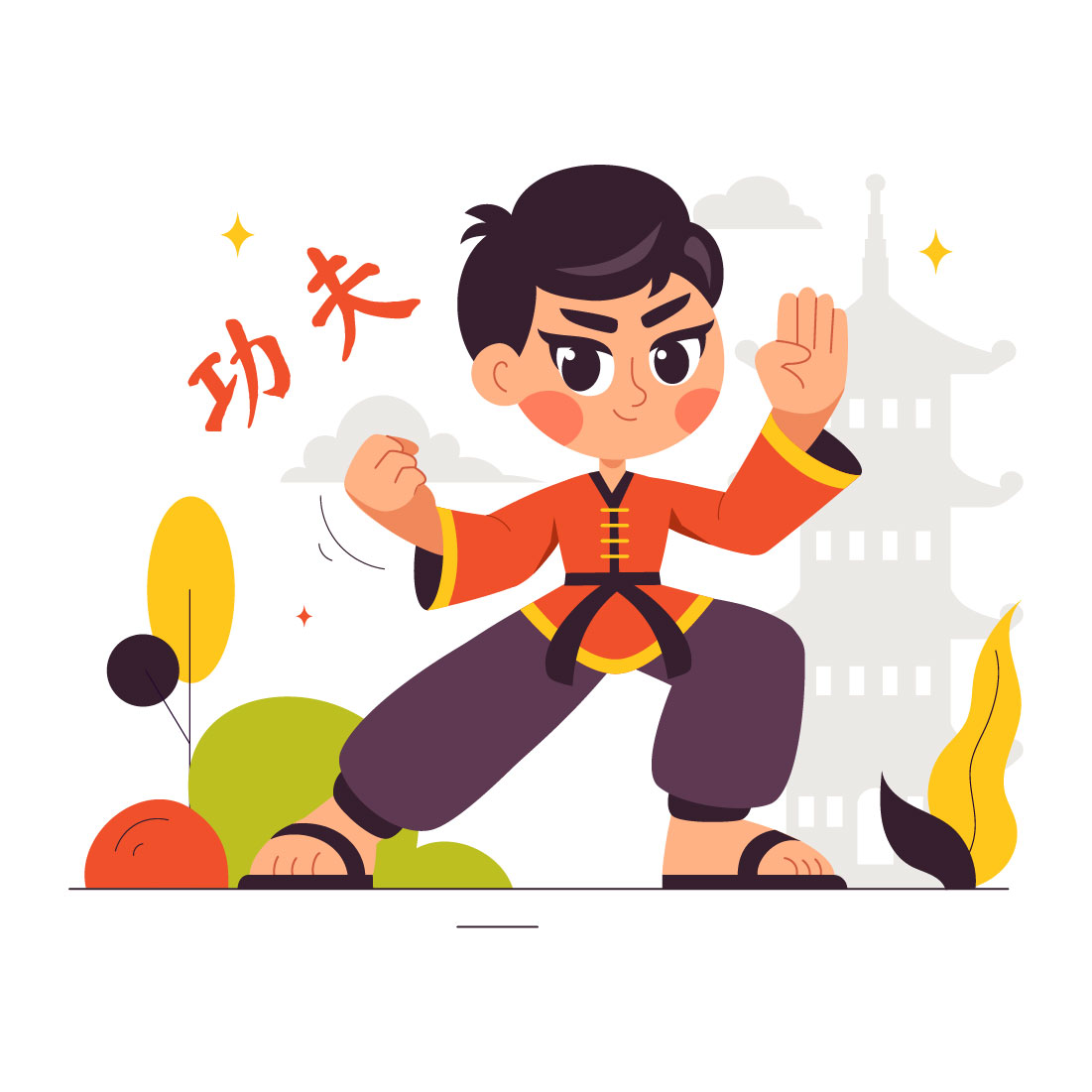 9 Kung Fu Chinese Sport Illustration preview image.