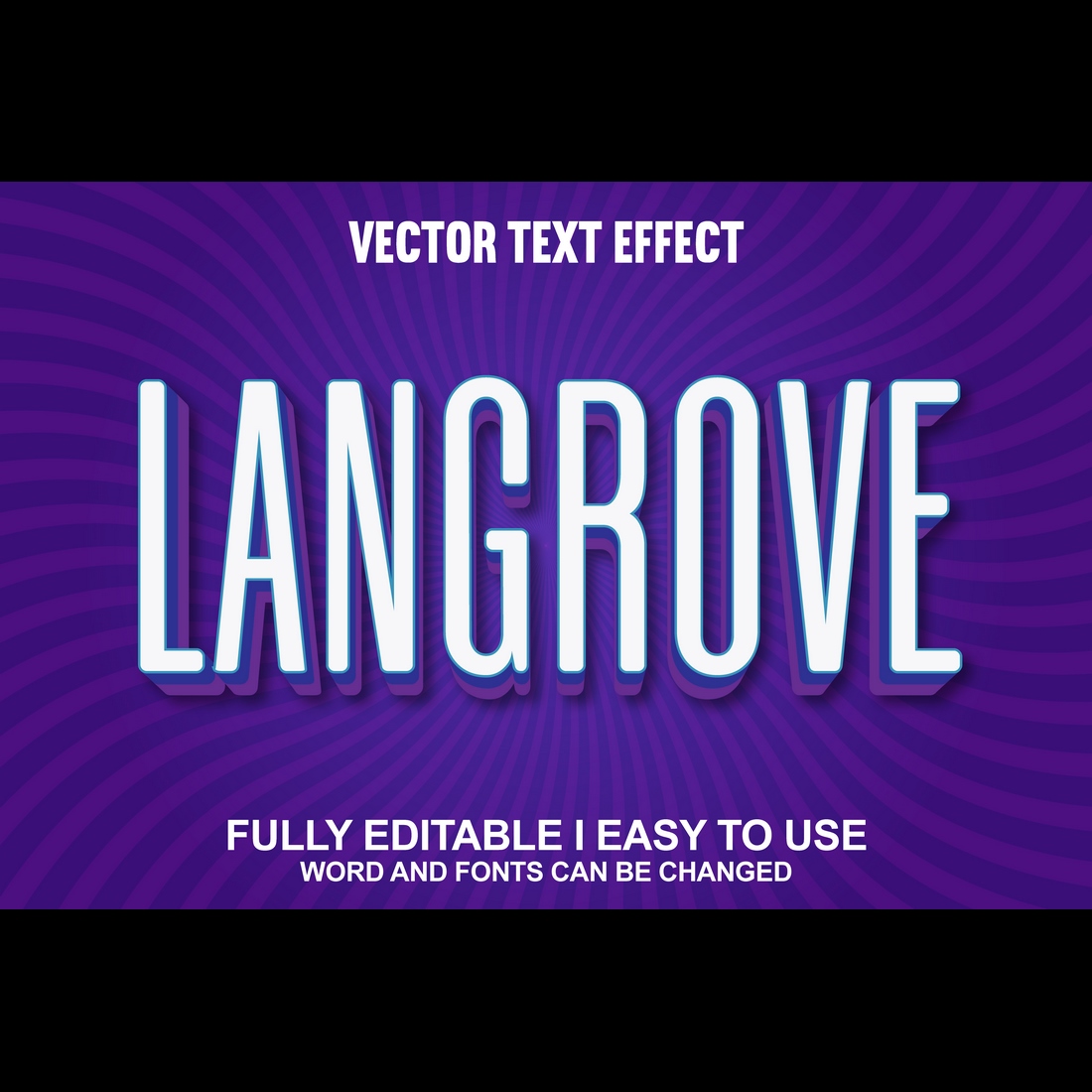 Fully Editable Vector 3D Text Effect cover image.