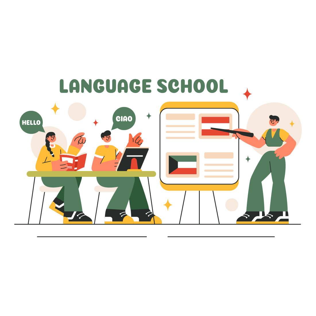 20 Language School Illustration cover image.