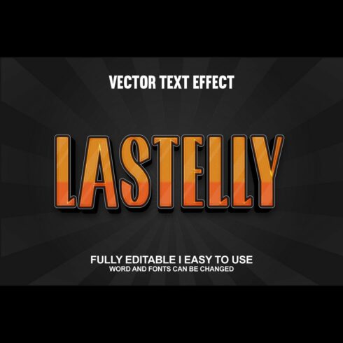 Fully Editable Vector 3D Text Effect cover image.