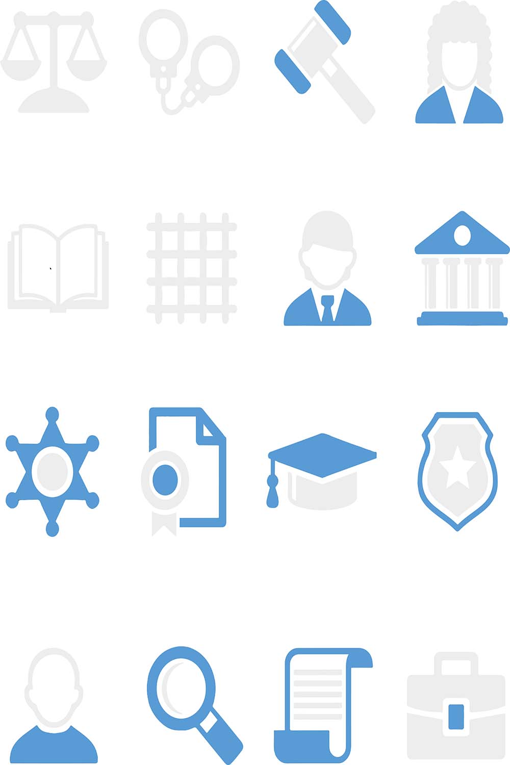 law and court icons 16 pack pinterest preview image.